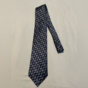 Elegant Blue and Silver Men's Tie